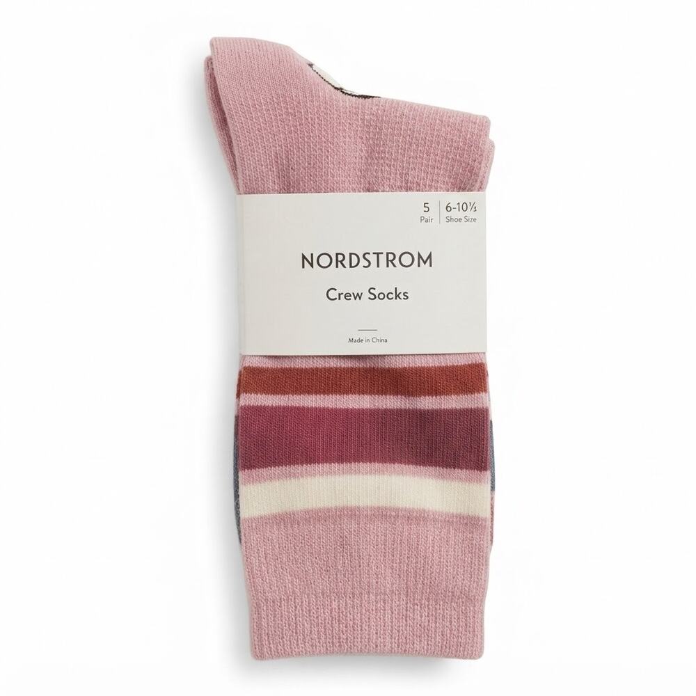 Nordstrom Waffle Knit Crew Socks 5-Pack NWT
